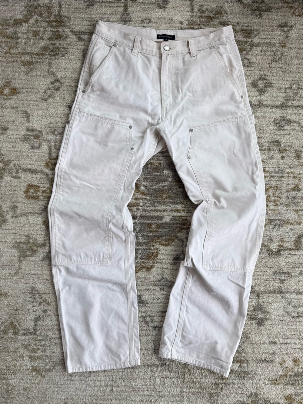 Banana Republic Off-White Carpenter Pants